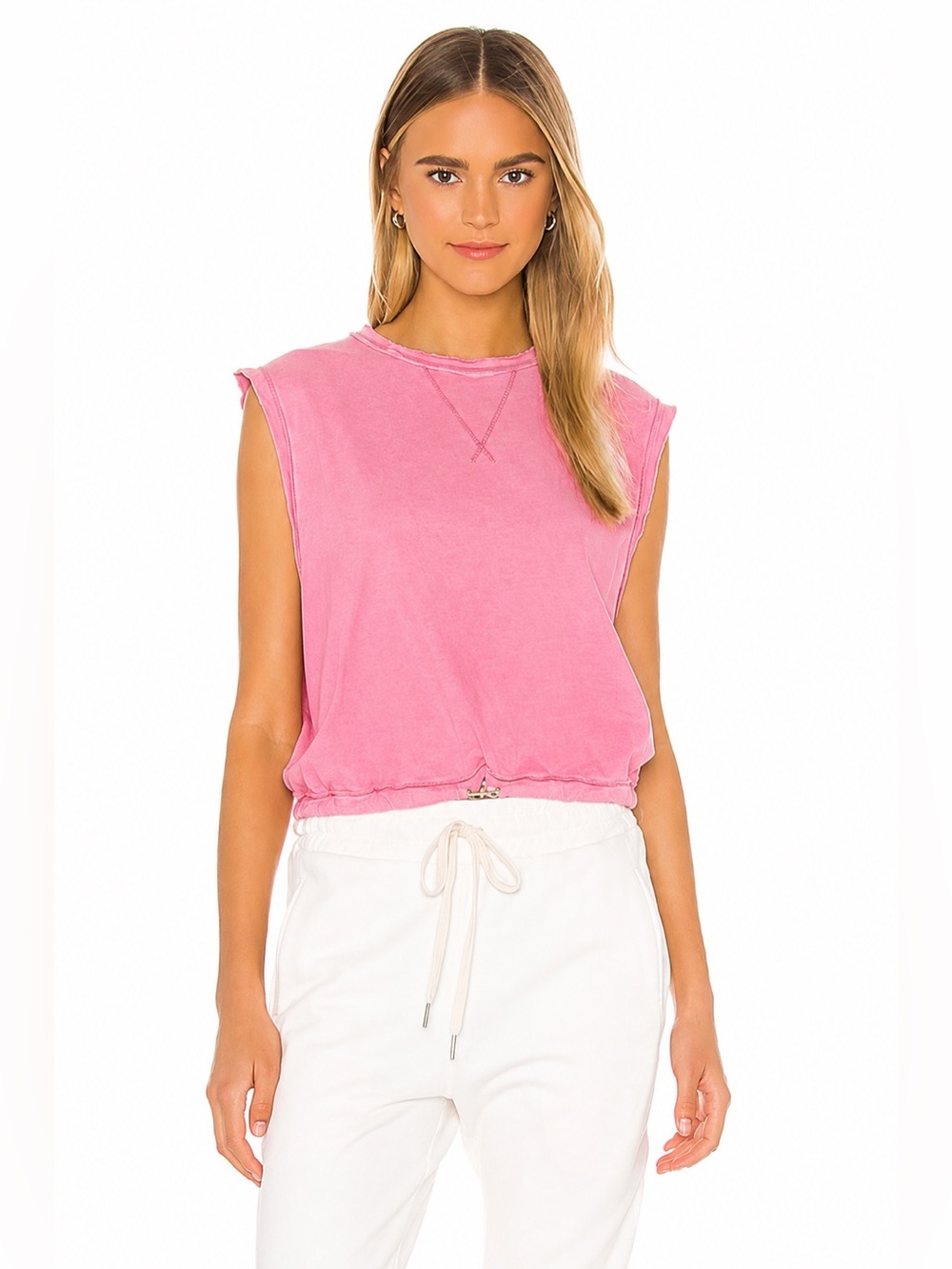 Free People FP Movement Bring the Heat Pink Cropped Muscle Tank Size Medium